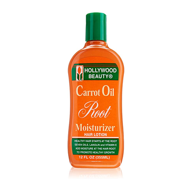 Hollywood Beauty Carrot Oil Root Moisturizer hair lotion bottle on a white background